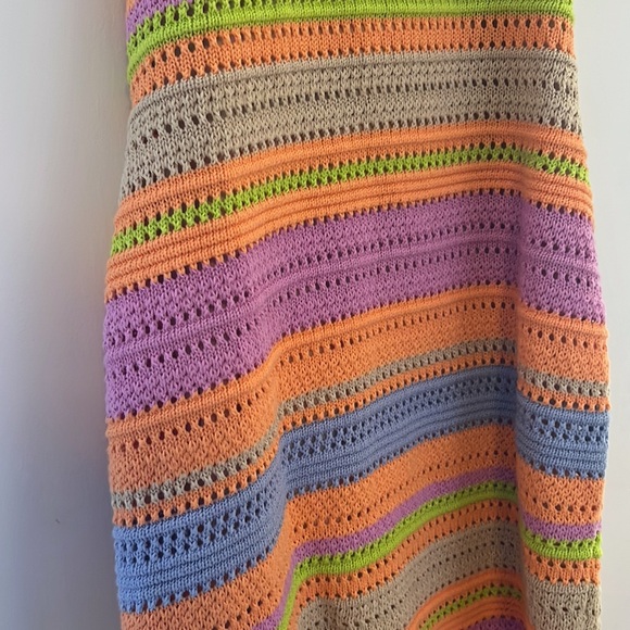 House of Harlow 1960 M crochet halter dress stripes summer - Picture 4 of 8